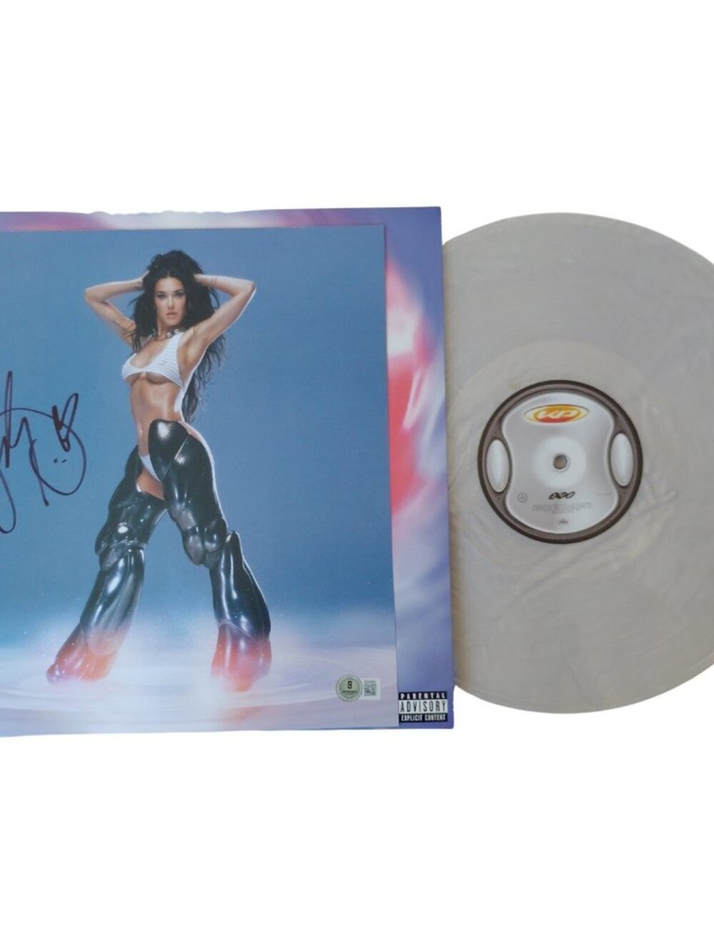 Katy Perry Signed 143 Album Flat Silver Vinyl LP Beckett BAS COA Pop Auto